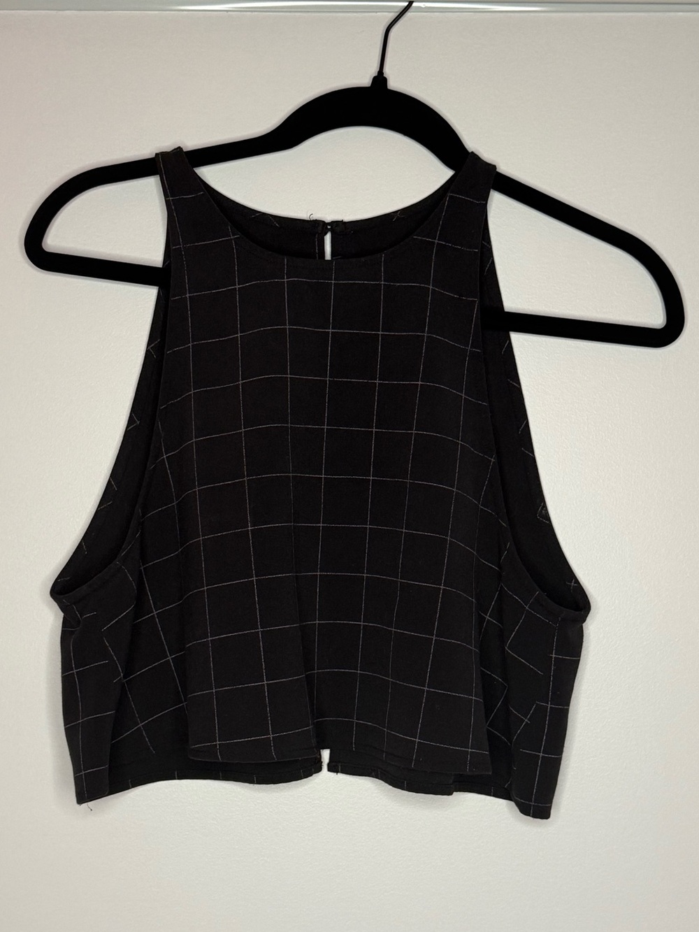 American Apparel Lulu Grid Top Size M Black